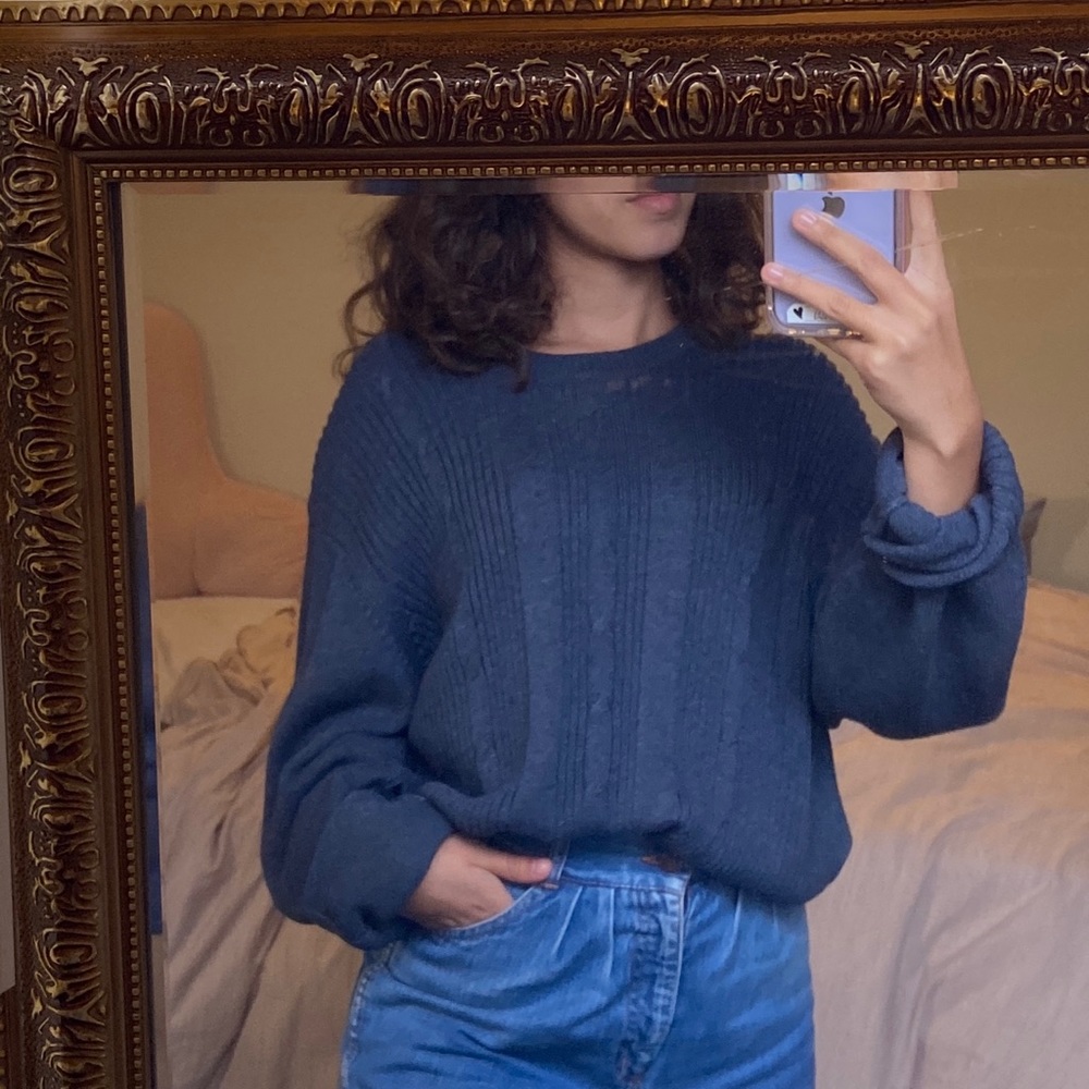 Blue Grandpa Sweater
